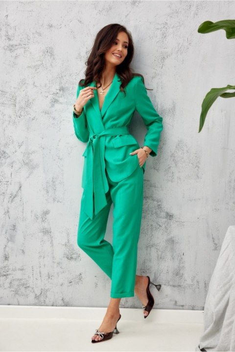 Spodnie Damskie Model ZIE 7/8 0016 Green - Roco Fashion Roco Fashion Spodnie Damskie Model ZIE 7/8 0016 Green - Roco Fashion Roco Fashion
