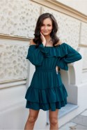 Sukienka Model Almeria BUT SUK0297 Bottle Green - Roco Fashion Roco Fashion