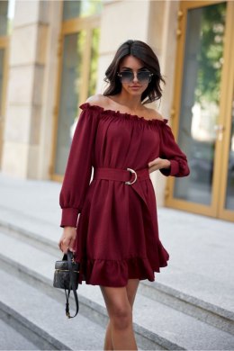 Sukienka Model Chiara BOR SUK0499 Bordo - Roco Fashion Roco Fashion
