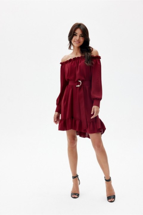 Sukienka Model Chiara BOR SUK0499 Bordo - Roco Fashion Roco Fashion Sukienka Model Chiara BOR SUK0499 Bordo - Roco Fashion Roco Fashion