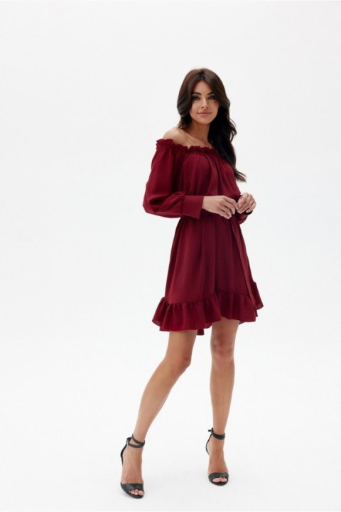 Sukienka Model Chiara BOR SUK0499 Bordo - Roco Fashion Roco Fashion Sukienka Model Chiara BOR SUK0499 Bordo - Roco Fashion Roco Fashion