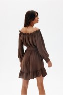 Sukienka Model Chiara BRA SUK0499 Brown - Roco Fashion Roco Fashion Sukienka Model Chiara BRA SUK0499 Brown - Roco Fashion Roco Fashion