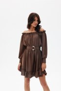 Sukienka Model Chiara BRA SUK0499 Brown - Roco Fashion Roco Fashion Sukienka Model Chiara BRA SUK0499 Brown - Roco Fashion Roco Fashion