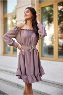 Sukienka Model Chiara CAP SUK0499 Cappuccino - Roco Fashion Roco Fashion Sukienka Model Chiara CAP SUK0499 Cappuccino - Roco Fashion Roco Fashion