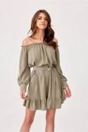 Sukienka Model Cindy KHK SUK0400 Khaki - Roco Fashion Roco Fashion Sukienka Model Cindy KHK SUK0400 Khaki - Roco Fashion Roco Fashion