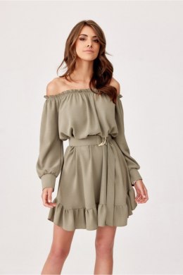 Sukienka Model Cindy KHK SUK0400 Khaki - Roco Fashion Roco Fashion