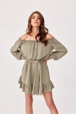 Sukienka Model Cindy KHK SUK0400 Khaki - Roco Fashion Roco Fashion