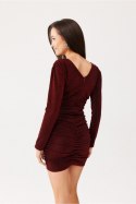 Sukienka Model Maya CBO SUK0489 Black/Bordo - Roco Fashion Roco Fashion Sukienka Model Maya CBO SUK0489 Black/Bordo - Roco Fashion Roco Fashion