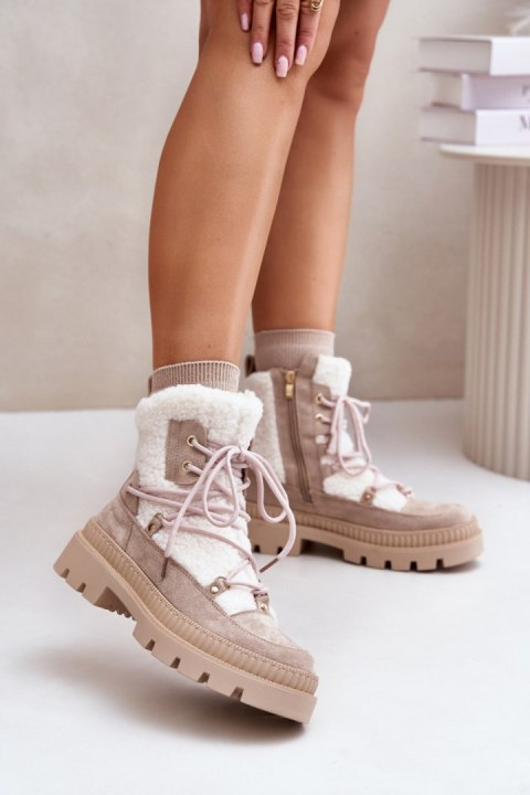 Botki Model Merilana A8902-8 Beige - Step in style Step in style Botki Model Merilana A8902-8 Beige - Step in style Step in style