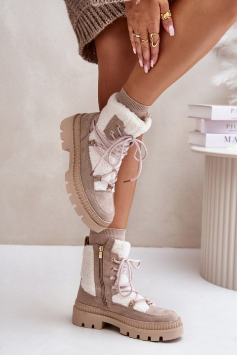 Botki Model Merilana A8902-8 Beige - Step in style Step in style Botki Model Merilana A8902-8 Beige - Step in style Step in style