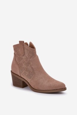 Botki Model S.Barski HY51-061 Beige - Step in style Step in style