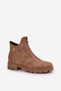 Botki Model Verietta RMR23123-11 Brown/Gold Zamsz - Step in style Step in style Botki Model Verietta RMR23123-11 Brown/Gold Zamsz - Step in style Step in style
