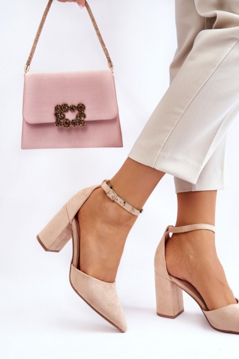 Czółenka Model Lexie QA203P Beige Zamsz - Step in style Step in style Czółenka Model Lexie QA203P Beige Zamsz - Step in style Step in style