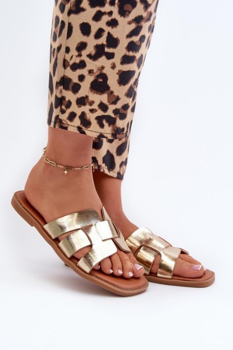 Sandał Klapki Model Risamay 24SD35-7089 Gold - Step in style Step in style Sandał Klapki Model Risamay 24SD35-7089 Gold - Step in style Step in style