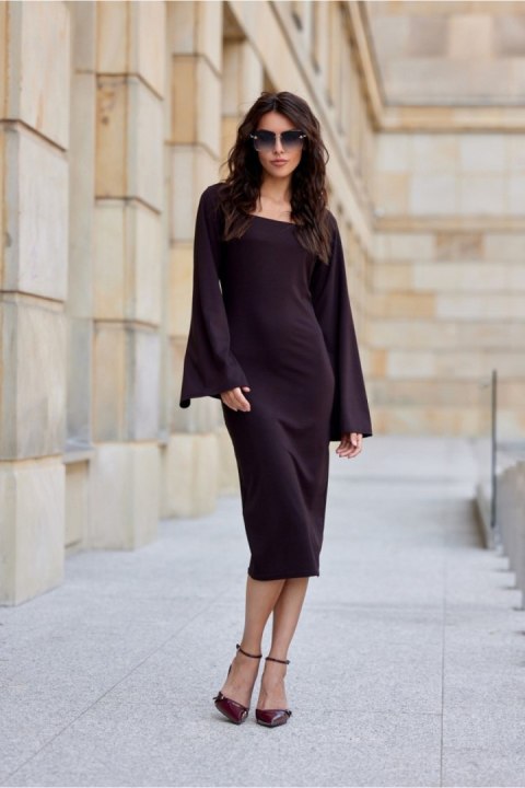 Sukienka Model Janet BRA SUK0494 Brown - Roco Fashion Roco Fashion Sukienka Model Janet BRA SUK0494 Brown - Roco Fashion Roco Fashion