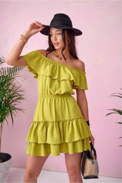Sukienka Model LIM SUK0291 Limonka - Roco Fashion Roco Fashion Sukienka Model LIM SUK0291 Limonka - Roco Fashion Roco Fashion