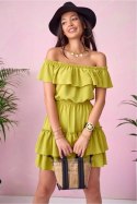 Sukienka Model LIM SUK0291 Limonka - Roco Fashion Roco Fashion Sukienka Model LIM SUK0291 Limonka - Roco Fashion Roco Fashion