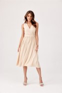 Sukienka Model Lily BEZ SUK0399 Beige - Roco Fashion Roco Fashion Sukienka Model Lily BEZ SUK0399 Beige - Roco Fashion Roco Fashion