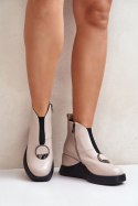 Botki Model DA MR880-136 Beige - Step in style Step in style Botki Model DA MR880-136 Beige - Step in style Step in style