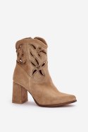 Botki Model Lewski 3629 Beige - Step in style Step in style Botki Model Lewski 3629 Beige - Step in style Step in style