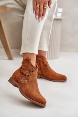 Botki Model S.Barski HY42-081 Camel - Step in style Step in style