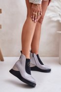 Botki Model Vinceza 66703 Grey Lakier - Step in style Step in style Botki Model Vinceza 66703 Grey Lakier - Step in style Step in style
