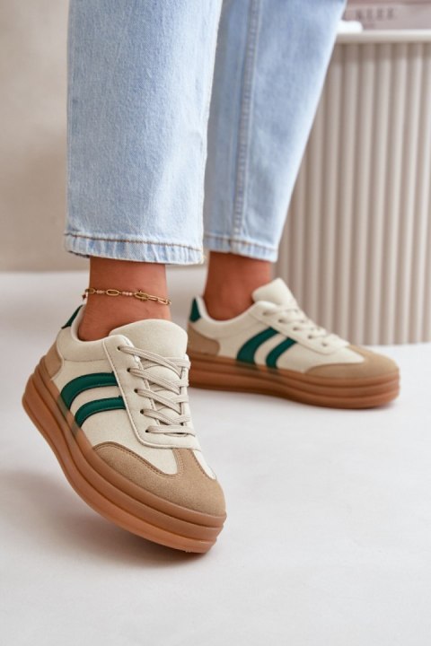 Buty Sportowe Model Nesonice 24SP26-6769 Beige/Green - Step in style Step in style Buty Sportowe Model Nesonice 24SP26-6769 Beige/Green - Step in style Step in style