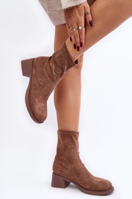 Botki Model Aphroteia 23BT35-6449 Brown Zamsz - Step in style Step in style