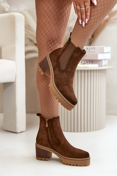 Botki Model Irissinae KE217 Brown - Step in style Step in style Botki Model Irissinae KE217 Brown - Step in style Step in style