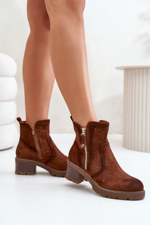 Botki Model Oviria M1537 Brown - Step in style Step in style Botki Model Oviria M1537 Brown - Step in style Step in style