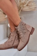 Botki Model S.Barski HY51-136 Beige - Step in style Step in style Botki Model S.Barski HY51-136 Beige - Step in style Step in style