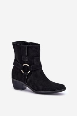 Botki Model Zazoo 3444/2 Black Zamsz - Step in style Step in style