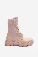 Botki Workery Model Marlissa A9513 Beige - Step in style Step in style Botki Workery Model Marlissa A9513 Beige - Step in style Step in style