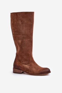 Kozaki Model Lewski 3616 Brown Zamsz - Step in style Step in style