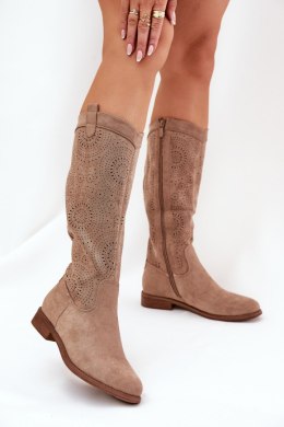 Kozaki Model S.Barski HY51-860 Beige - Step in style Step in style