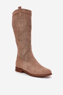 Kozaki Model S.Barski HY51-860 Beige - Step in style Step in style