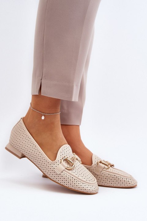 Mokasyny Model Iluvana FF-33 Beige - Step in style Step in style Mokasyny Model Iluvana FF-33 Beige - Step in style Step in style