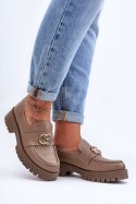 Półbuty Model Rosefalls 20153 Dark Beige Skóra - Step in style Step in style Półbuty Model Rosefalls 20153 Dark Beige Skóra - Step in style Step in style