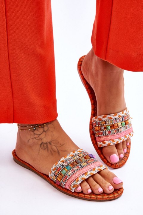 Sandał Klapki Model Bellisa CK270P Orange - Step in style Step in style Sandał Klapki Model Bellisa CK270P Orange - Step in style Step in style
