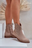 Botki Model S.Barski HY51-063 Beige - Step in style Step in style Botki Model S.Barski HY51-063 Beige - Step in style Step in style