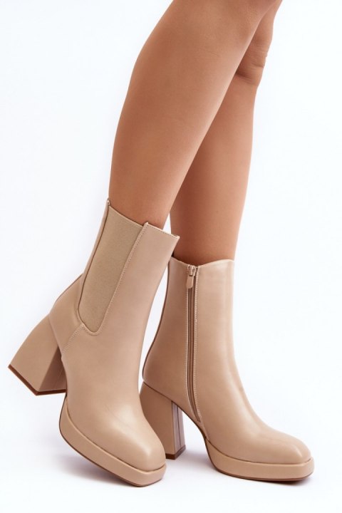 Botki Model Stelares 5892 Beige - Step in style Step in style Botki Model Stelares 5892 Beige - Step in style Step in style