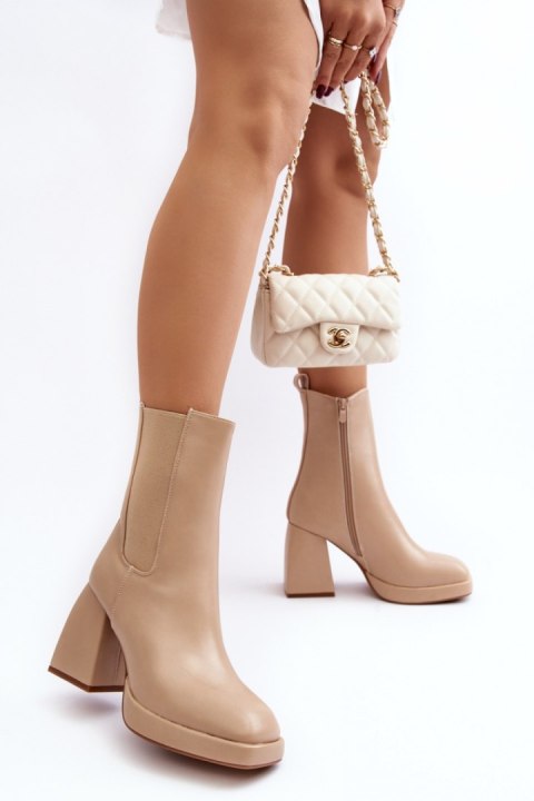 Botki Model Stelares 5892 Beige - Step in style Step in style Botki Model Stelares 5892 Beige - Step in style Step in style