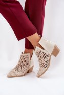 Botki Model Tulifedi 7639A Light Beige - Step in style Step in style Botki Model Tulifedi 7639A Light Beige - Step in style Step in style