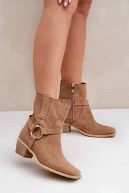 Botki Model Zazoo 3444/2 Beige Zamsz - Step in style Step in style