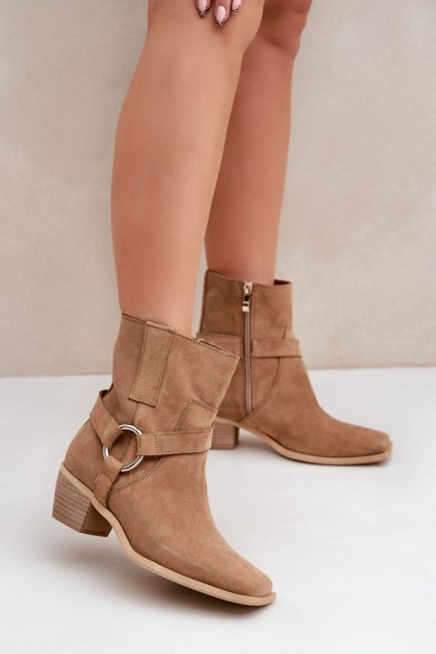 Botki Model Zazoo 3444/2 Beige Zamsz - Step in style Step in style Botki Model Zazoo 3444/2 Beige Zamsz - Step in style Step in style