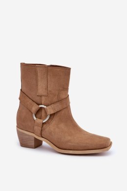Botki Model Zazoo 3444/2 Beige Zamsz - Step in style Step in style