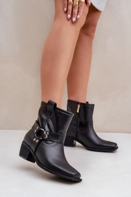 Botki Model Zazoo 3444/2 Black Skóra - Step in style Step in style