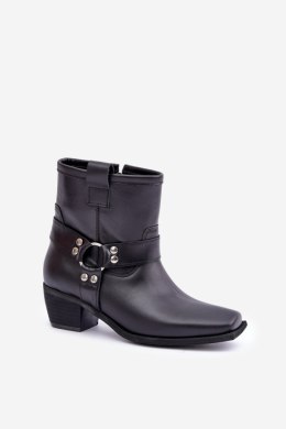 Botki Model Zazoo 3444/2 Black Skóra - Step in style Step in style