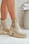 Botki Model Zazoo 60490 Light Beige - Step in style Step in style Botki Model Zazoo 60490 Light Beige - Step in style Step in style