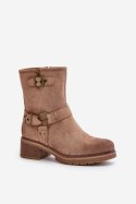 Botki Model Zudra 7280 Dark Beige - Step in style Step in style Botki Model Zudra 7280 Dark Beige - Step in style Step in style